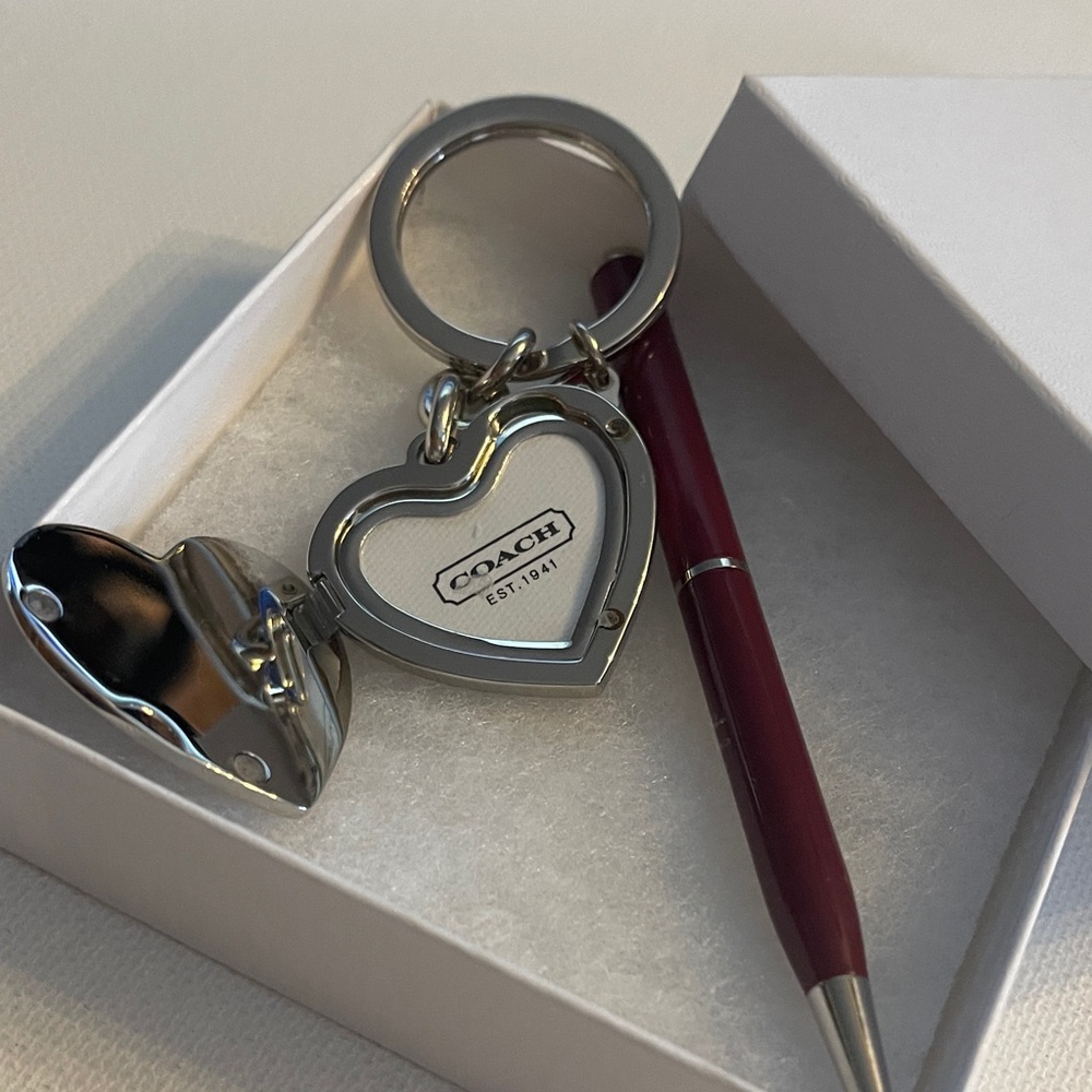 Coach Locket Heart Keychain and Coach Pen Set - Picture 8 of 9